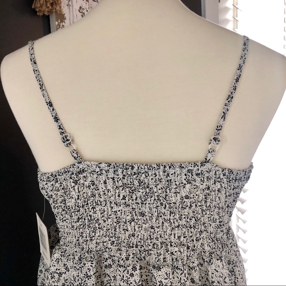 New Black & White Floral Multi Tiered Dress Size M - Picture 12 of 15